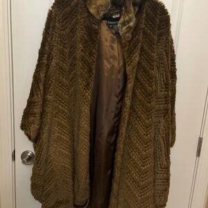 Brown Faux fur cape